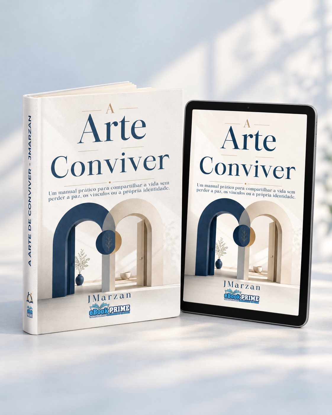 Mockup do livro A Arte de Conviver, de JMarzan